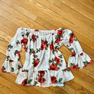 Off the shoulder flower top